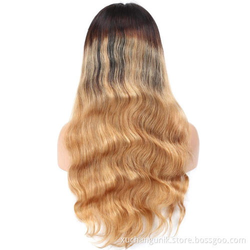 1B/27 Short Bob Lace Front Human Hair Wigs 180% Brazilian 13x4 Lace Frontal Wig For Woman Ombre Bob Remy 4X4 Lace Closure Wigs